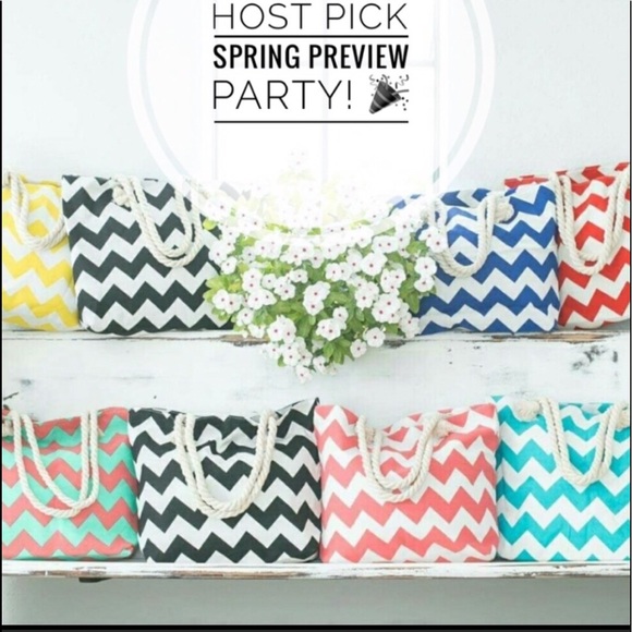 NEW! 2 left! Retro Beach Tote Canvas Bag Zip Top Closure Shopping Chevron Rope - Picture 6 of 6